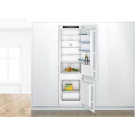   Bosch KIV87VFE0 Beépíthető Alulfagyasztós hűtőszekrény, bútorlap nélkül E Energiaosztály, Hűtő: 200L, Fagyasztó: 70L, Nofrost nélkül, Zajszint: 35 dB, Szél: 54.1 cm, Mag: 177.2 cm, Mély: 54.8 cm, Digitális kijelzővel