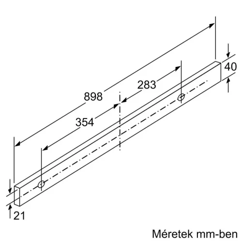 Bosch DFS097A51 Beépíthető Kihúzható páraelszívó LED világítás 1 db motor,729 m3/h,41-54 dB,89.8 cm széles,A
