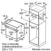 Bosch HBA534ES0 Beépíthető Sütő 7 funkcióval, Digit. Kijelzővel, 71 L, Teleszkópos sütősín, Öntisztító funkció: Katalitikus