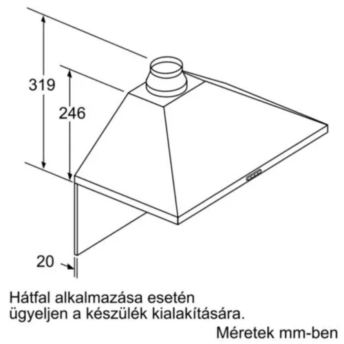 Bosch DWP66BC50 Fali páraelszívó LED világítás 1 db motor,570 m3/h,49-69 dB,60 cm széles,A