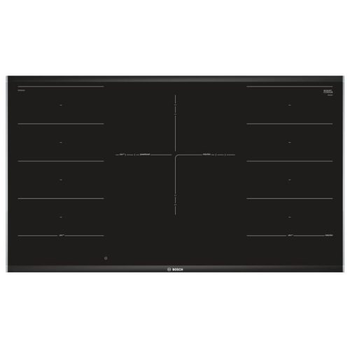 Bosch PXV975DV1E Beépíthető Indukciós főzőlap Fém keretes,11000 W,Érintőszenzoros,Gyerekzár,3 fázisra köthető