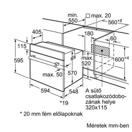 Bosch HBF133BR0 Beépíthető Sütő 6 funkcióval,66 L,Teleszkópos sütősín nélkül,Könnyen tisztítható