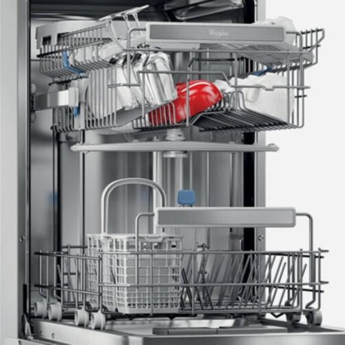 Whirlpool WSFO 3O34 PF X Szabadonálló mosogatógép 10 teríték,9 L,7 prog.,44 dB,D,Felső evőeszk.,45 cm,Digit.kijelző,Autom.ajtónyit.