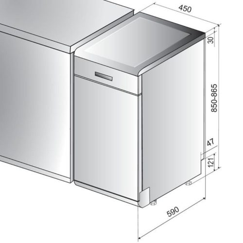 Whirlpool WSFO 3O34 PF X Szabadonálló mosogatógép 10 teríték,9 L,7 prog.,44 dB,D,Felső evőeszk.,45 cm,Digit.kijelző,Autom.ajtónyit.