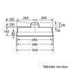 Bosch DHL555BL Aláépíthető páraelszívó LED világítás 2 db motor,618 m3/h,38-56 dB,53 cm széles,C