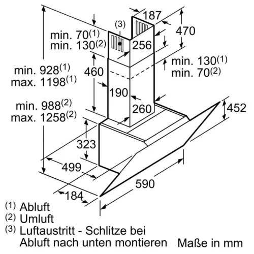 Bosch DWK67CM60 Fali páraelszívó LED világítás  1 db motor, 700 m3/h,  58-66 dB zajszint,  60 cm széles,  B Energiaosztály