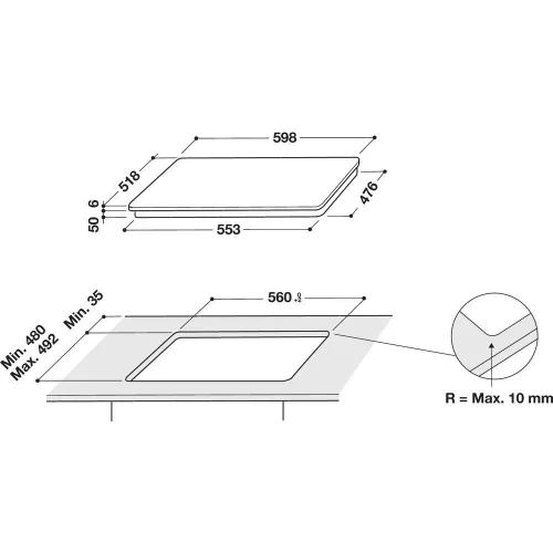 Whirlpool WL S8560 AL Beépíthető Indukciós főzőlap Fém keretes,7200 W,Érintőszenzoros,Gyerekzár,