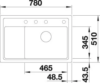 Blanco ZENAR XL 6S COMPACT Silgránit Tartufo színű-EXC jobbos fa tart.,exc.Gránit mosogatótál (523771)