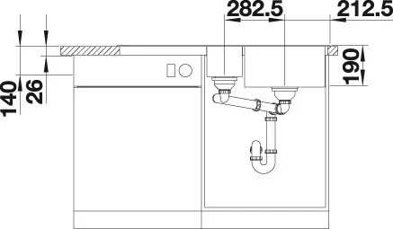 Blanco COLLECTIS 6S Silgránit Palaszürke színű-EXC Gránit mosogatótálca (523345)