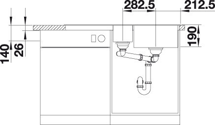Blanco COLLECTIS 6S Silgránit Kávé színű-EXC Gránit mosogatótálca (523353)