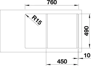 Blanco AXIA III 45S Silgránit Fehér színű fa tart.Gránit mosogatótál (523177)