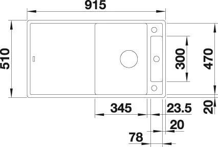 Blanco AXIA III 5S Silgránit Kávé színű fa tart.Gránit mosogatótál (523214)