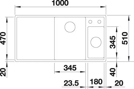 Blanco AXIA III 6S Silgránit jobbos Fehér színű üveg tart.Gránit mosogatótál (523477)