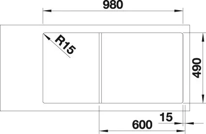 Blanco AXIA III 6S Silgránit jobbos Kávé színű fa tart.Gránit mosogatótál (523471)
