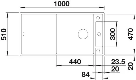 Blanco AXIA III XL 6S Silgránit Fehér színű fa tart.Gránit mosogatótál (523504)