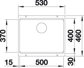 Blanco ETAGON 500-U-PD Fehér színű tart.Gránit mosogatótál (522231)
