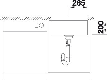 Blanco ETAGON 500-U-PD Fehér színű tart.Gránit mosogatótál (522231)