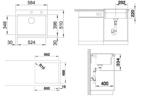 Blanco ETAGON 6-KER magnólia Kerámia mosogatótál (525157)