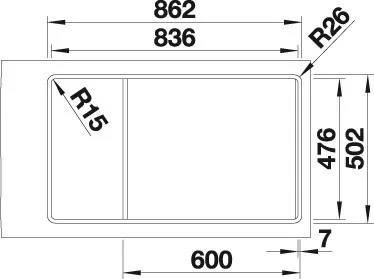 Blanco ANDANO XL 6S-IF Compact jobbos selyemfényű Rozsdamentes mosogatótál (523001)