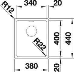 Blanco ANDANO 340-IF selyemfényű Rozsdamentes mosogatótál (522953)