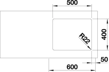 Blanco ANDANO 500-U selyemfényű Rozsdamentes mosogatótál (522967)