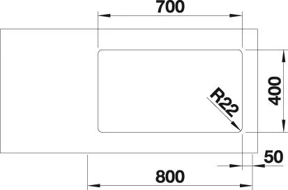 Blanco ANDANO 700-U selyemfényű Rozsdamentes mosogatótál (522971)
