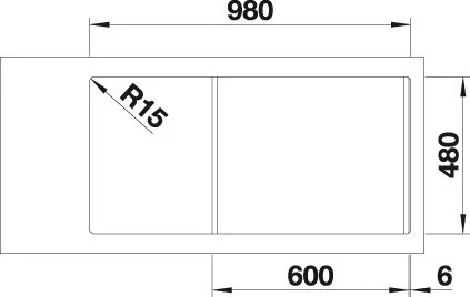 Blanco DINAS XL 6S csaplyuk nélkül Rozsdamentes mosogatótál (524254)