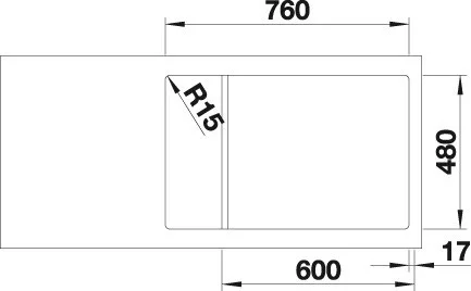 Blanco DINAS XL 6S Compact csaplyuk nélkül Rozsdamentes mosogatótál (525121)