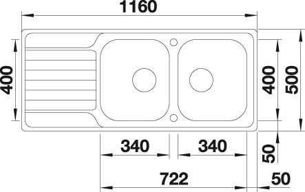 Blanco DINAS 8S-EXC két furattal Rozsdamentes mosogatótál (524115)