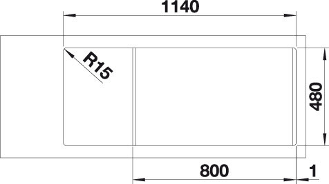 Blanco DINAS 8S-EXC két furattal Rozsdamentes mosogatótál (524115)