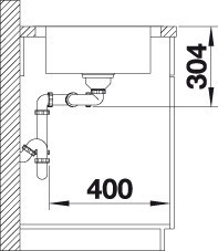 Blanco DINAS 8S-EXC két furattal Rozsdamentes mosogatótál (524115)