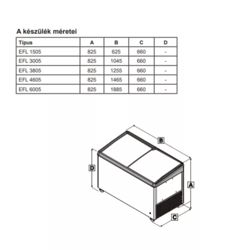 Liebherr EFL 3055 ipari jégkrém fagyasztóláda