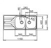 Teka Universe 80 T-XP 2B 1D Rozsdamantes mosogatótál (115170002)