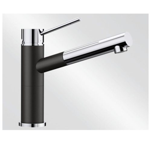 Blanco ALTA-S COMPACT Silgránit-K Fekete színű-K Gránit - króm csaptelep (526161)
