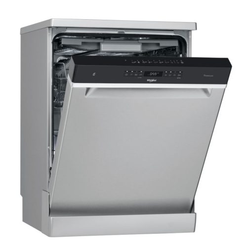 Whirlpool WFO 3O33 PL X Szabadonálló mosogatógép 14 teríték,9.5 L,11 prog.,43 dB,D,Felső evőeszk.,60 cm,Digit.kijelző,Autom.ajtónyit.