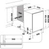 Whirlpool WIO 3C33 E 6.5 Beépíthető mosogatógép, 14 teríték,6.5 L,10 prog.,43 dB,D,Alsó evőeszk.,60 cm,Digit.kijelző,Autom.ajtónyit.