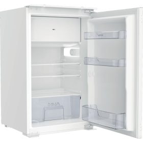   Gorenje RBI409EP1 Beépíthető egyajtós hűtőszekrény fagyasztóval, bútorlap nélkül E Energiaosztály, Hűtő: 104L, Fagyasztó: 14L, Nofrost nélkül, Zajszint: 39 dB, Szél: 54 cm, Mag: 87.5 cm, Mély: 54.5 cm
