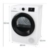 Gorenje DNE92/GN Hőszivattyús szárítógép A++ Energiaosztály, 9 kg, Zajszint: 65 dB, Inverter motor nélkül