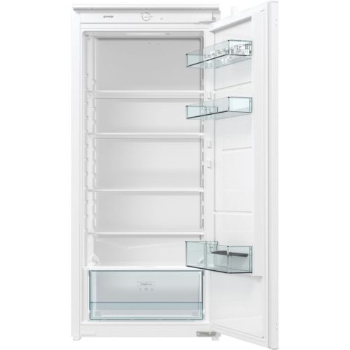 Gorenje RI412EE1 Beépíthető Egyajtós hűtőszekrény, bútorlap nélkül E Energiaosztály, Hűtő: 199L, Nofrost nélkül, Zajszint: 35 dB, Szél: 54 cm, Mag: 122.5 cm, Mély: 54.5 cm, Digitális kijelző nélkül