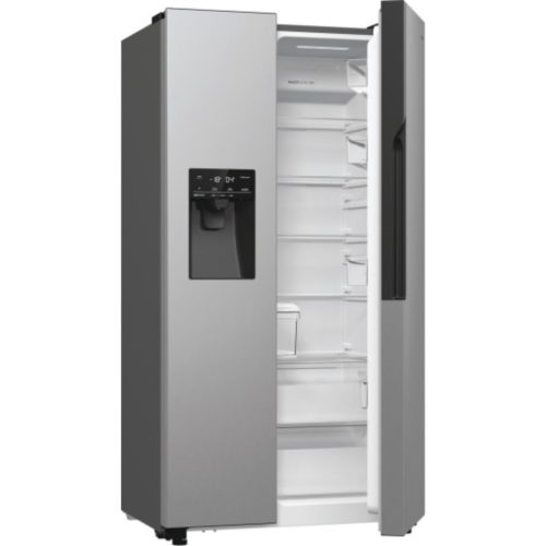 Gorenje NRR9185ESXL Side-by-side hűtőszekrény E Energiaosztály, Hűtő: 376L, Fagyasztó: 190L, Nofrost, Zajszint: 39 dB, Szél: 91.5 cm, Mag: 178.6 cm, Mély: 69.8 cm, Digitális kijelzővel