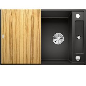   Blanco AXIA III 45S Silgránit Fekete színű fa tart.Gránit mosogatótál (525841)