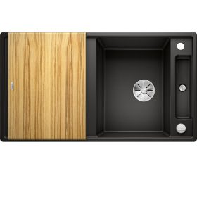   Blanco AXIA III 5S Silgránit Fekete színű fa tart.Gránit mosogatótál (525845)