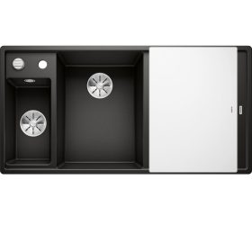   Blanco AXIA III 6S Silgránit balos Fekete színű üveg tart.Gránit mosogatótál (525848)