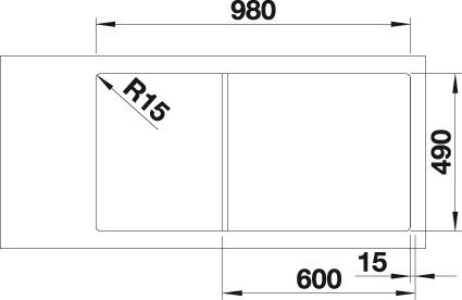 Blanco AXIA III 6S Silgránit jobbos Fekete színű üveg tart.Gránit mosogatótál (525850)