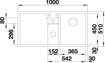 Blanco COLLECTIS 6S Silgránit Fekete színű-EXC Gránit mosogatótálca (525866)