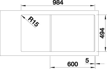 Blanco COLLECTIS 6S Silgránit Fekete színű-EXC Gránit mosogatótálca (525866)