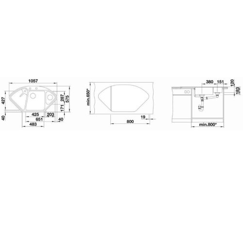 Blanco DELTA II PD Fekete színű tart.Gránit mosogatótál (525867)
