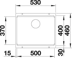 Blanco ETAGON 500-U-PD Fekete színű tart.Gránit mosogatótál (525887)