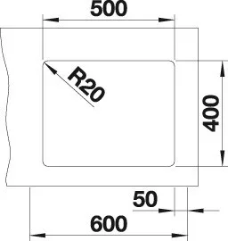 Blanco ETAGON 500-U-PD Fekete színű tart.Gránit mosogatótál (525887)