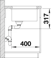 Blanco ETAGON 500-U-PD Fekete színű tart.Gránit mosogatótál (525887)